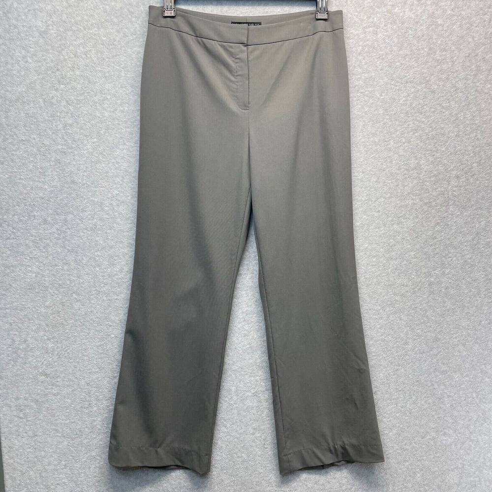 Lafayette 148 Stretch Wool Pants Womens 10 Gray Trousers Straight Leg